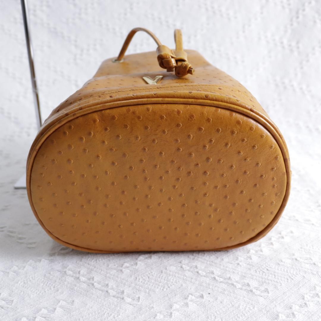 VALENTINO CHRISTY Hand Bag Tote Purse Leather Camel Brown Authentic