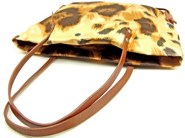 Valentino Hand Bag Tote Purse Leopard Beige Brown Authentic