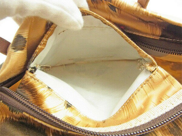 Valentino Hand Bag Tote Purse Leopard Beige Brown Authentic
