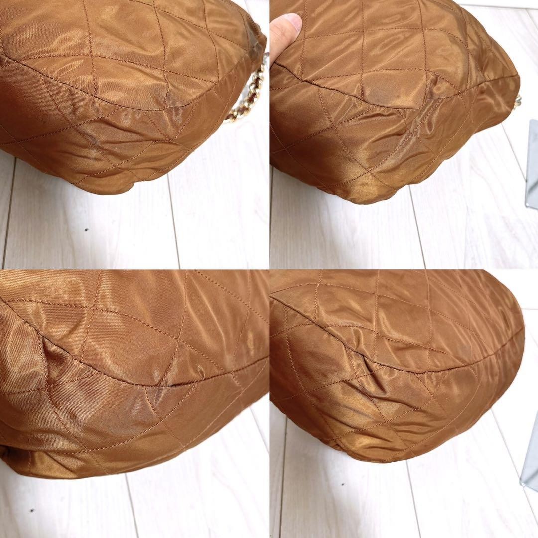 PRADA Hand Bag Tote Purse Logo Chain Nylon Authentic