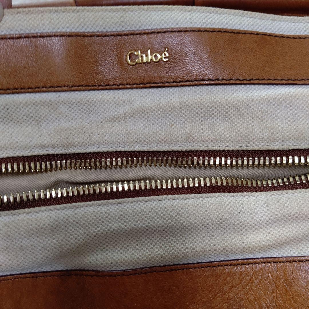 Chloe Hand Shoulder Bag Tote Purse 2way Leather Brown Authentic
