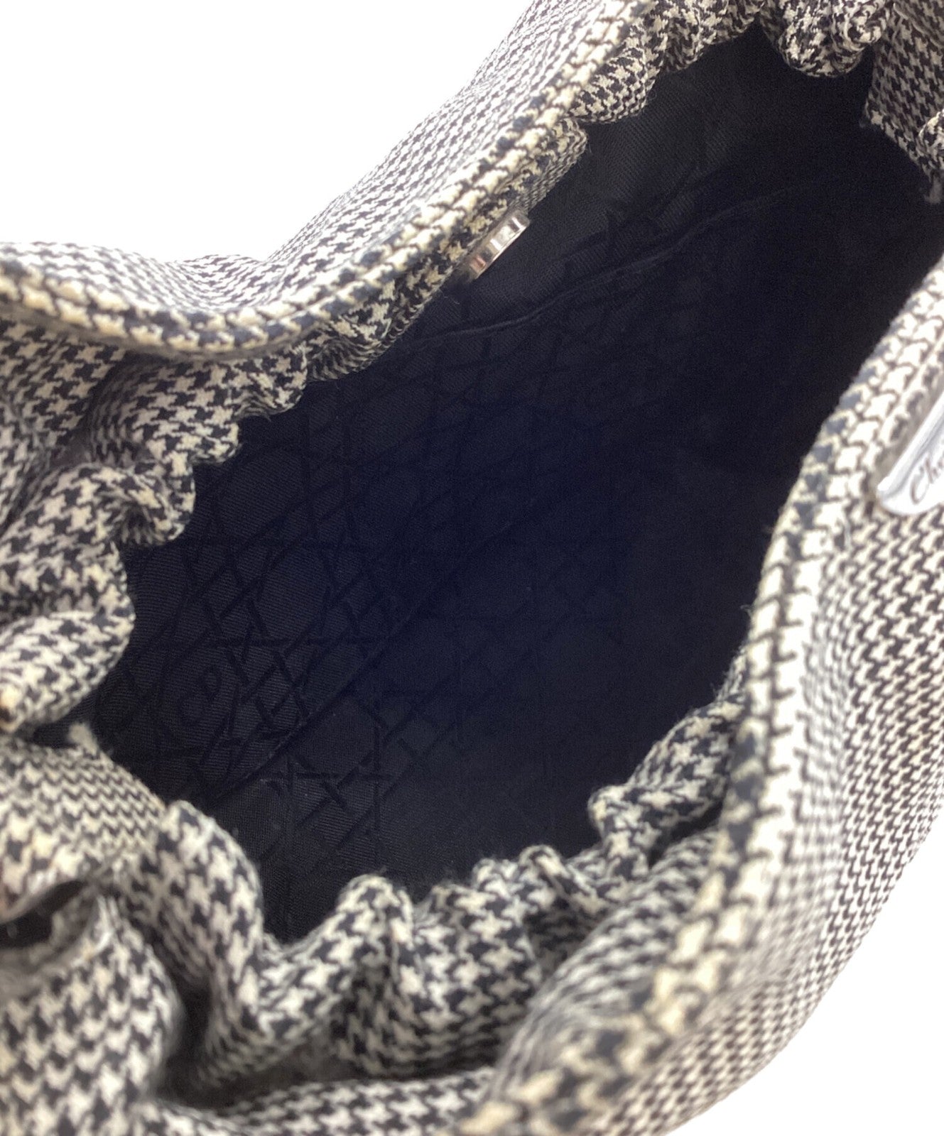 Christian Dior Hand Bag Tote Purse Gray Authentic