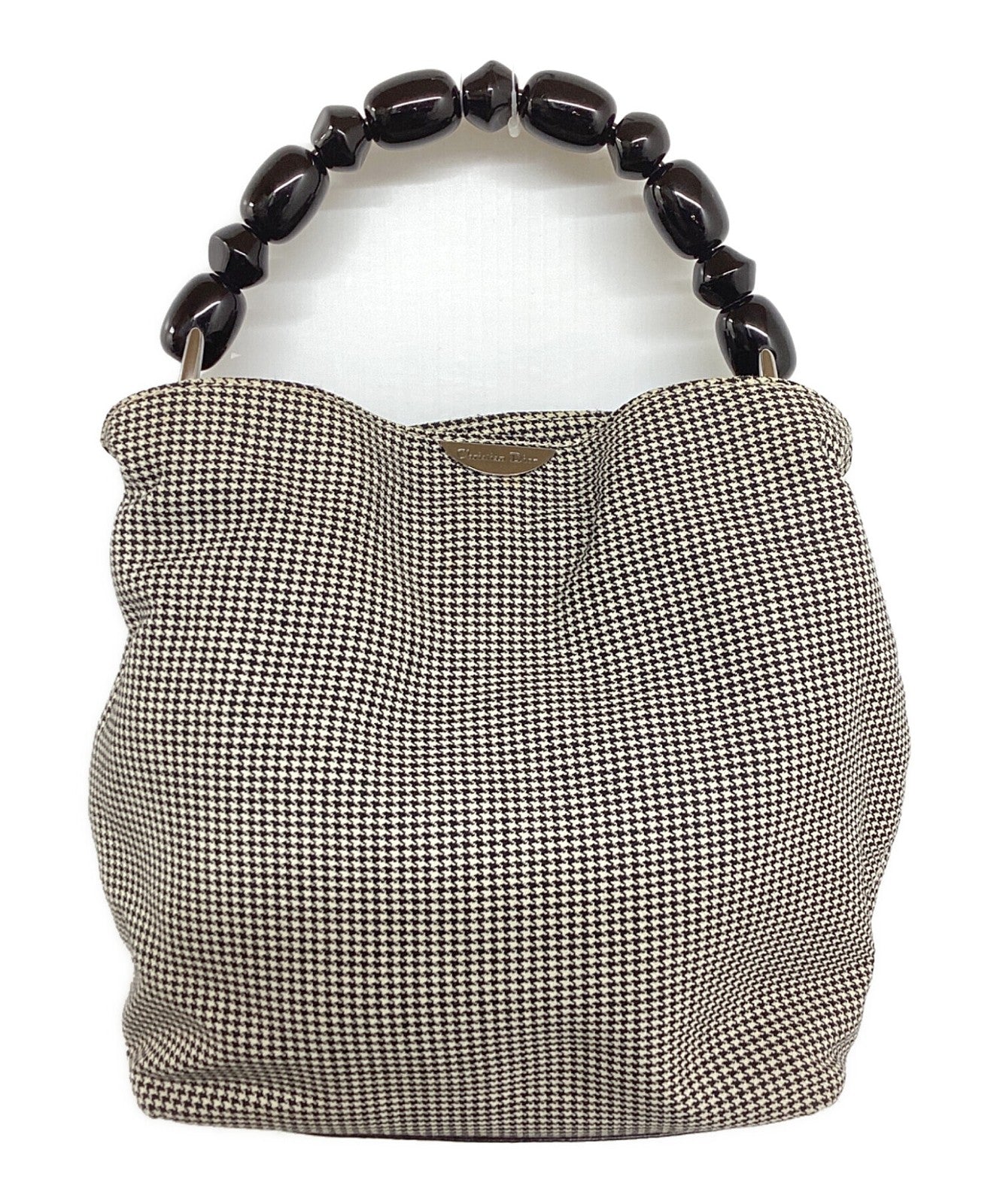 Christian Dior Hand Bag Tote Purse Gray Authentic