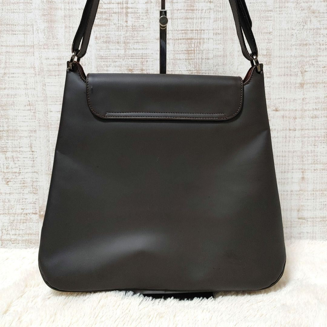 Salvatore Ferragamo shoulder bag Purse VARA Dark Brown Leather Authentic Women's