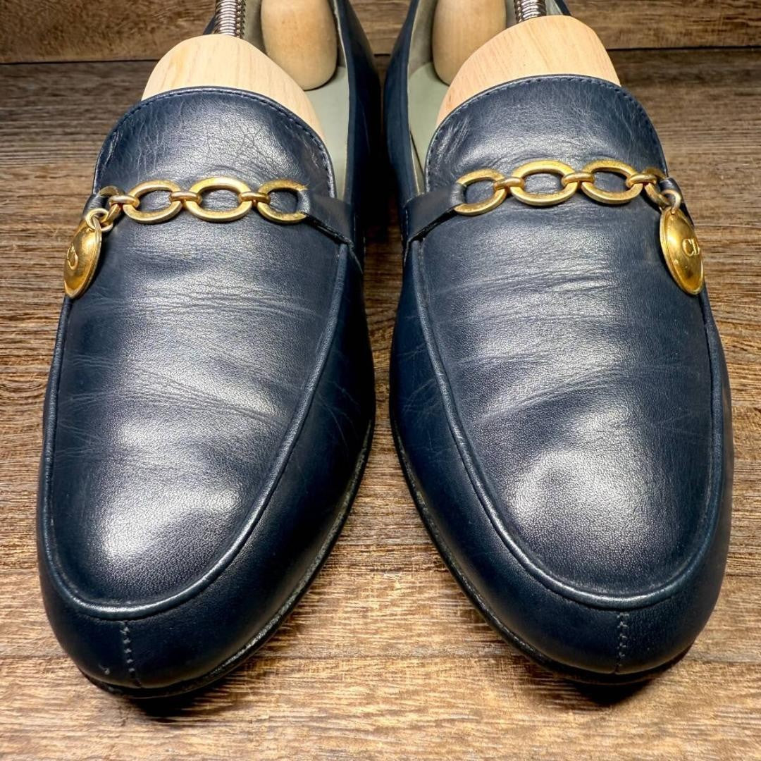 Christian Dior Flat Shoes Pumps Heel EU 35.5 US 5.5 Navy Authentic