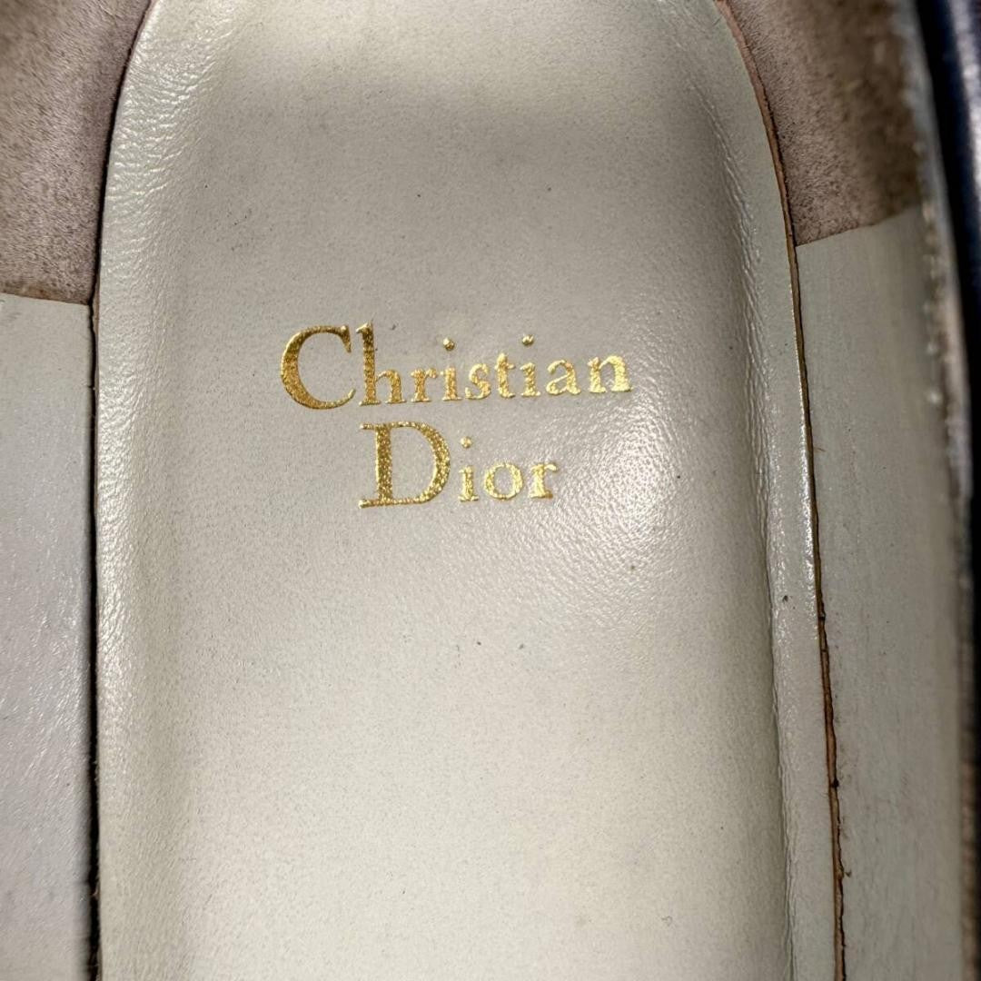 Christian Dior Flat Shoes Pumps Heel EU 35.5 US 5.5 Navy Authentic