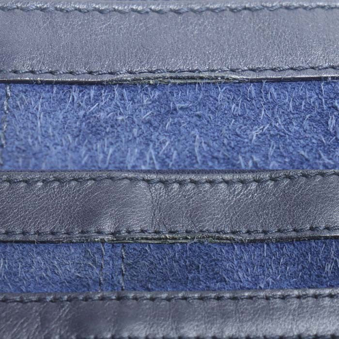 BALENCIAGA Clutch Bag Second Bag Suede Leather Blue Navy Authentic