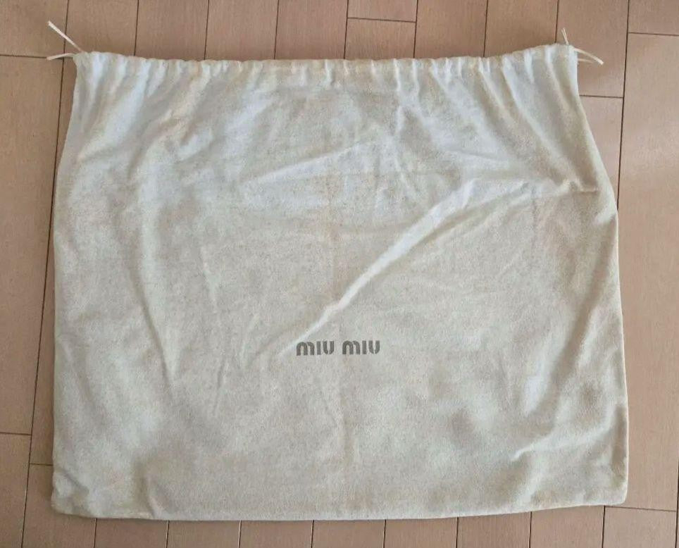 MIU MIU Hand Bag Tote Purse Canvas Leather Orange Authentic