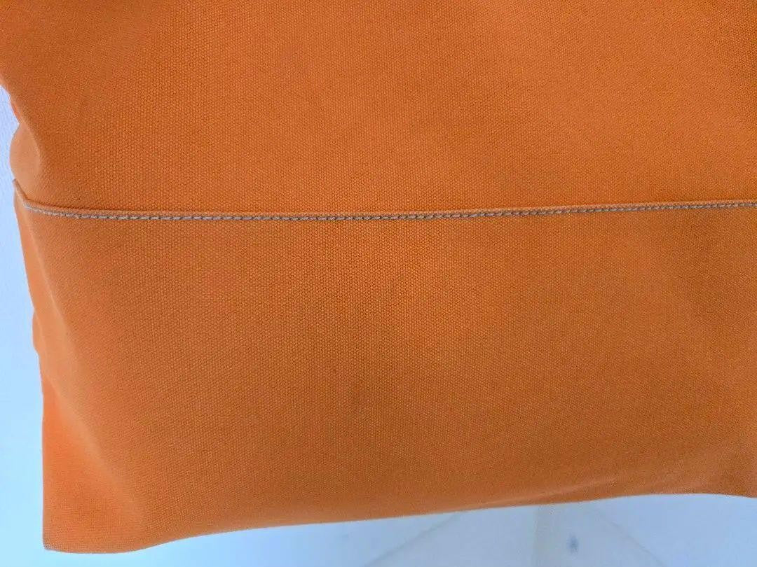 MIU MIU Hand Bag Tote Purse Canvas Leather Orange Authentic