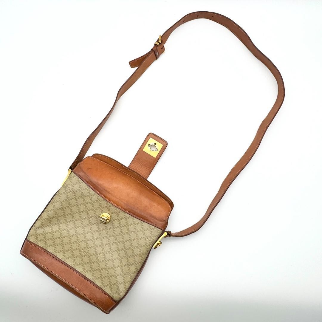 CELINE Macadam Purse Gancini bucket shoulder bag Leather PVC Used Unisex
