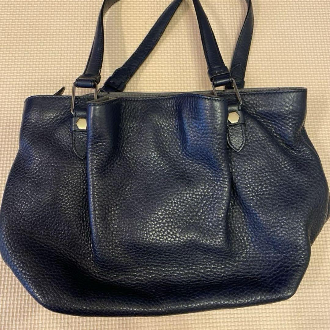 TOD'S Hand Bag Tote Purse Leather Black Authentic
