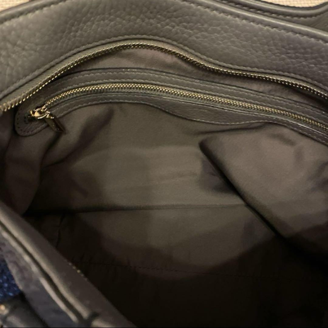 TOD'S Hand Bag Tote Purse Leather Black Authentic