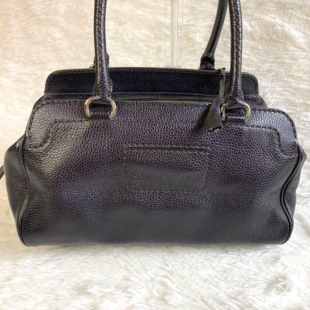 TOD'S Hand Shoulder Bag Tote Purse Leather Navy Authentic