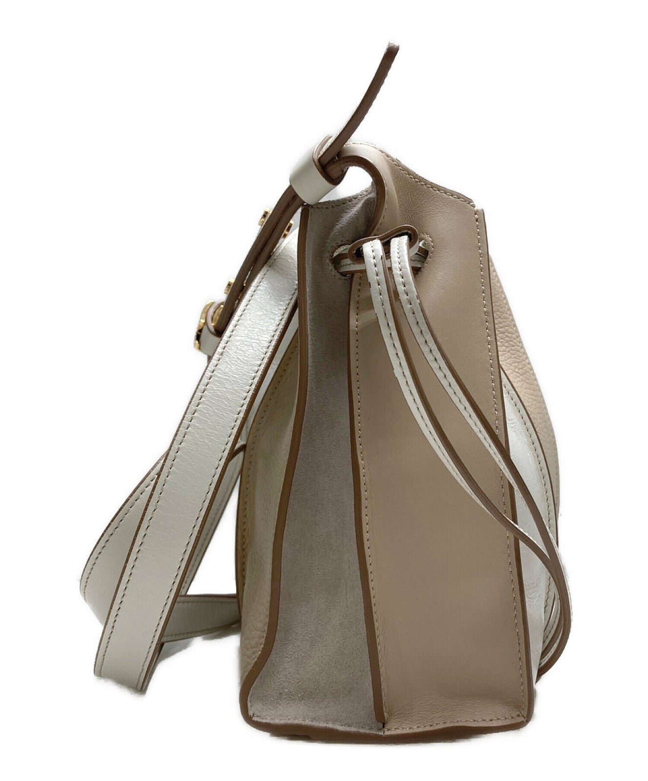 TOD'S Shoulder Bag Purse TSC Sacca Micro Bag Beige Authentic
