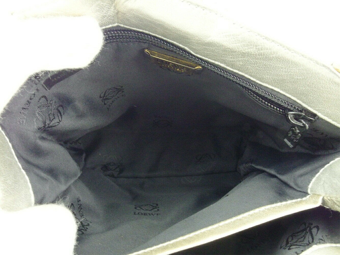 LOEWE Hand Bag Tote Purse Gold Beige Authentic
