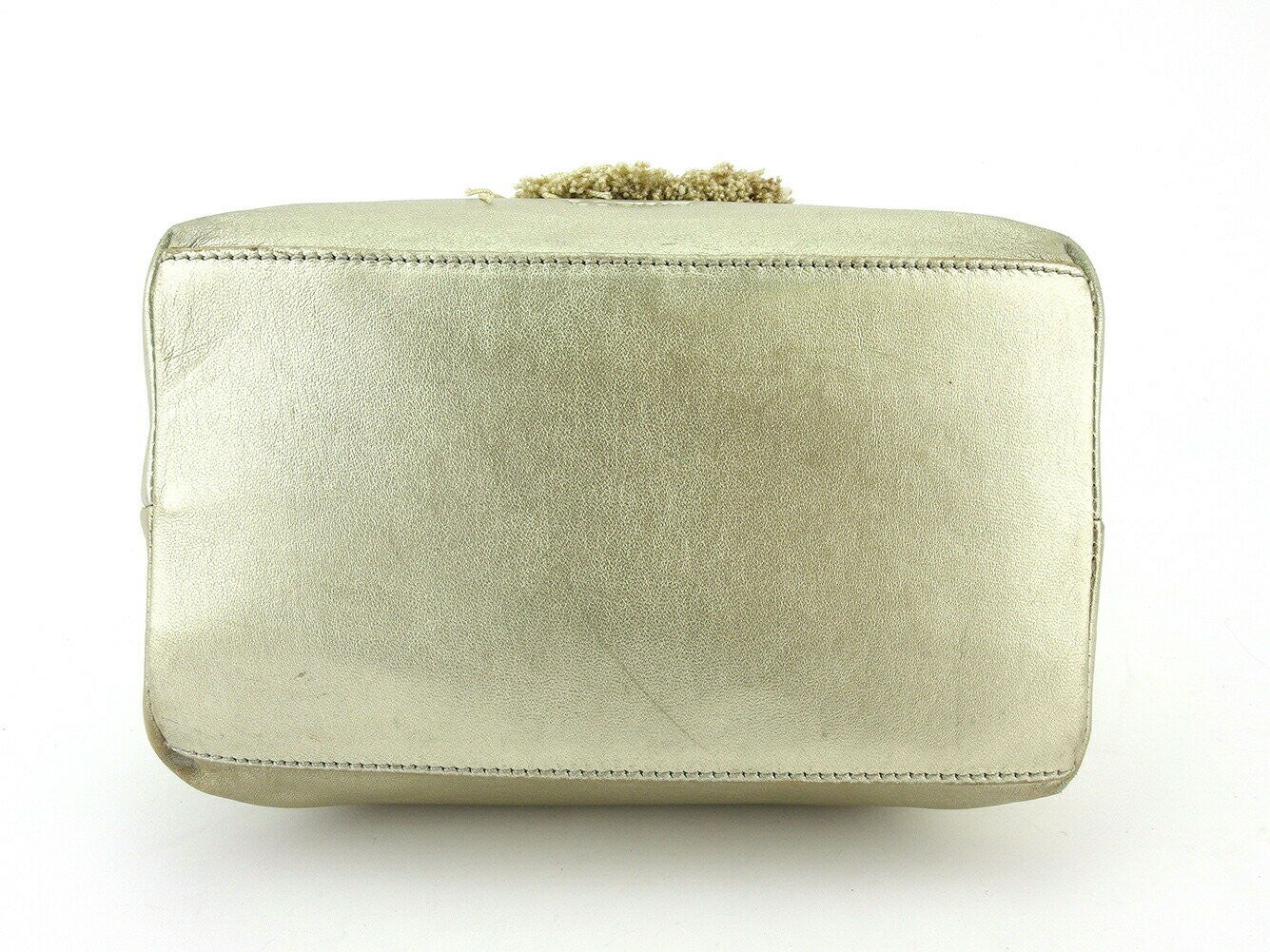 LOEWE Hand Bag Tote Purse Gold Beige Authentic