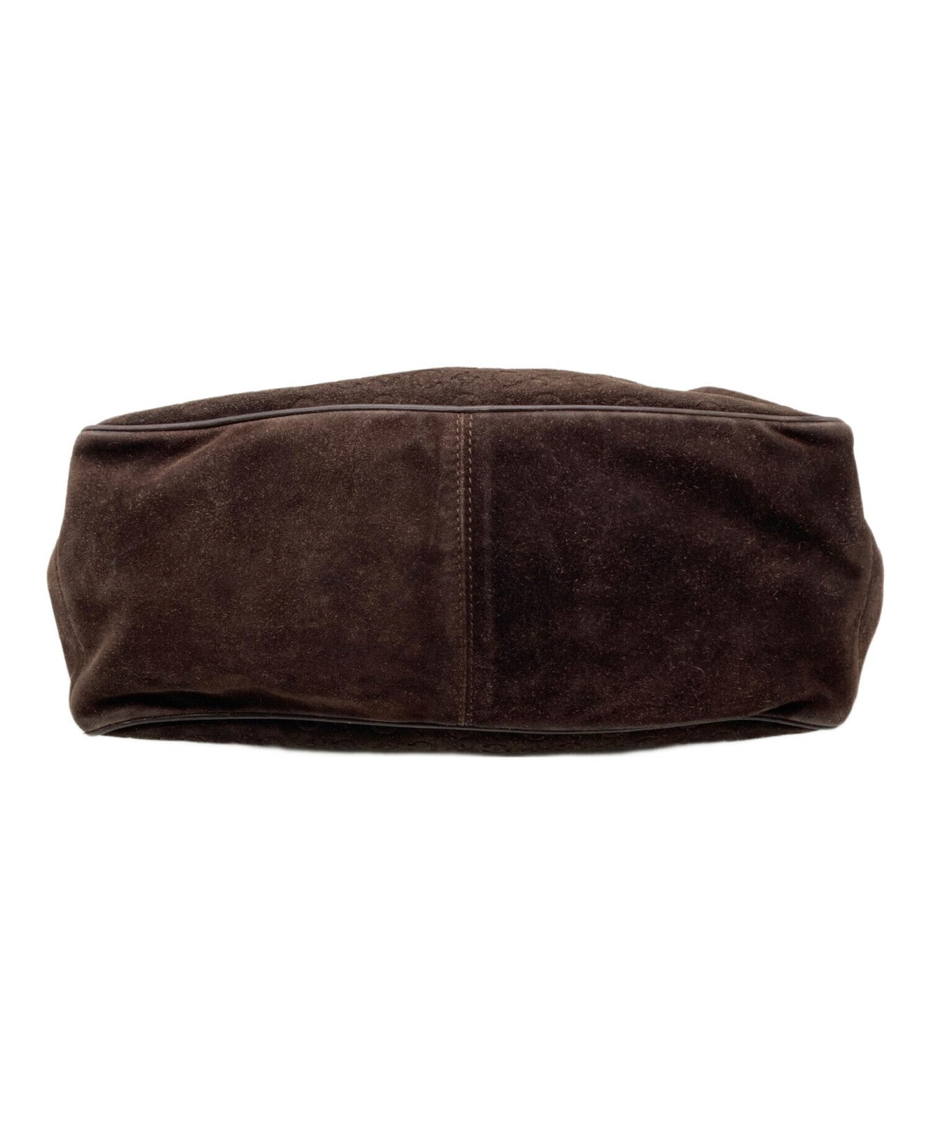 CELINE Hand Bag Tote Purse C Macadam Boogie Suede Brown Authentic