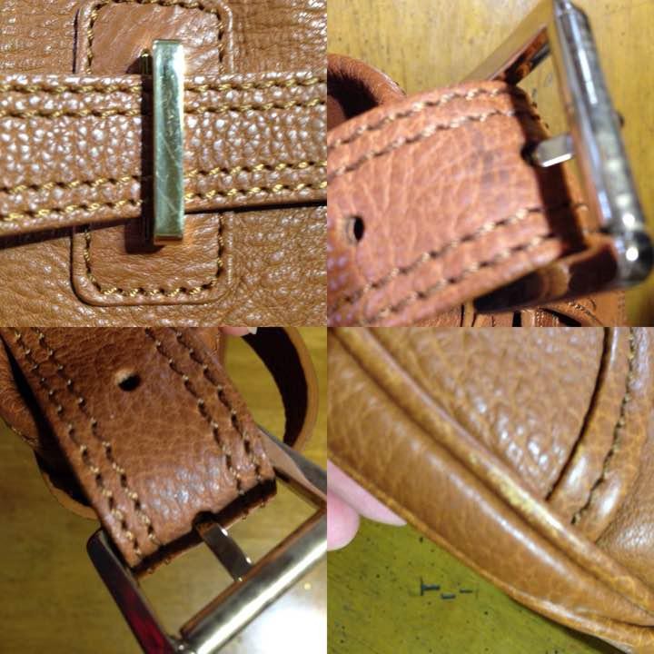 BURBERRY Shoulder Bag Purse Leather Brown Authentic