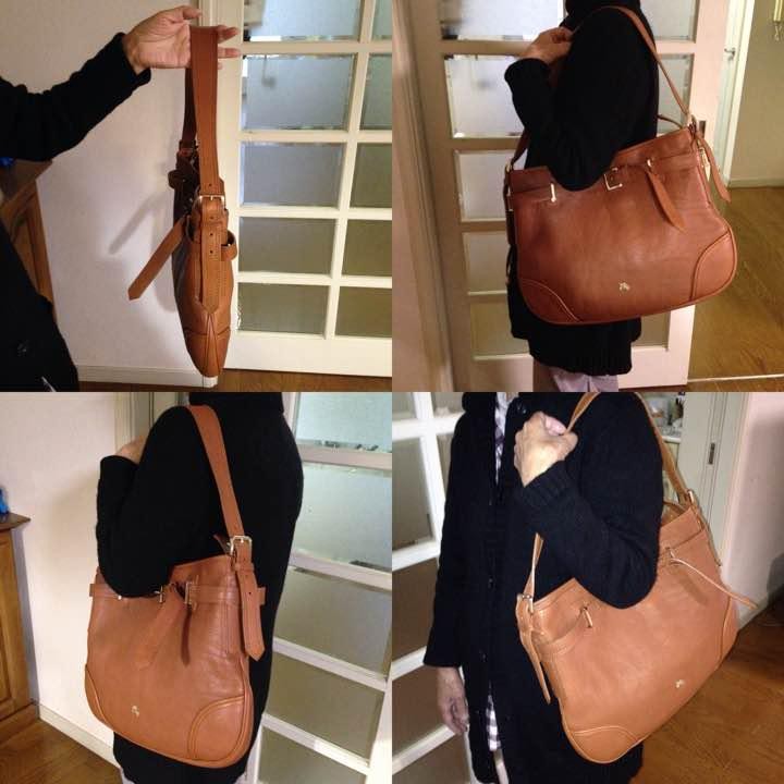 BURBERRY Shoulder Bag Purse Leather Brown Authentic