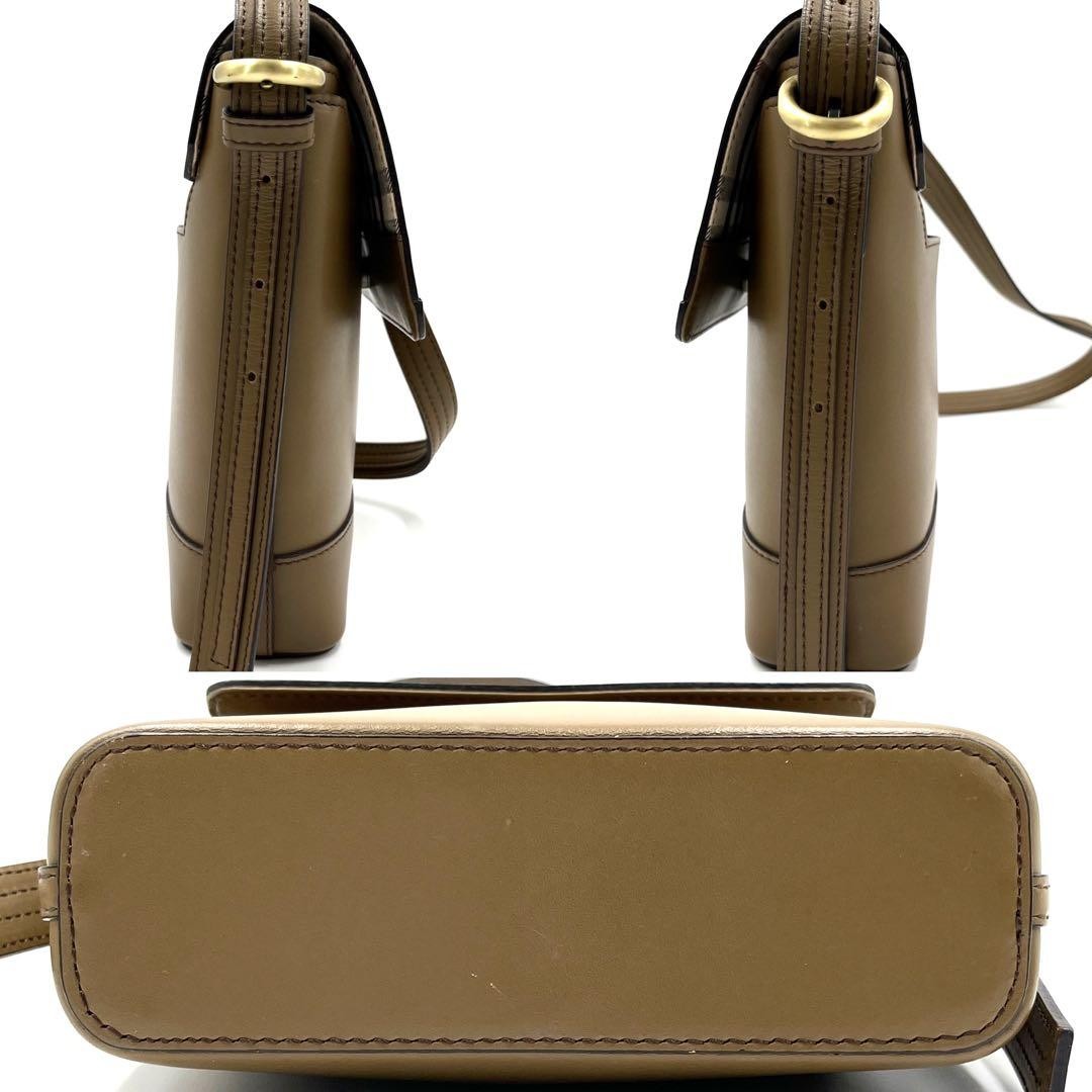 BURBERRY Shoulder Bag Purse Nova Check Leather Light Brown Authentic