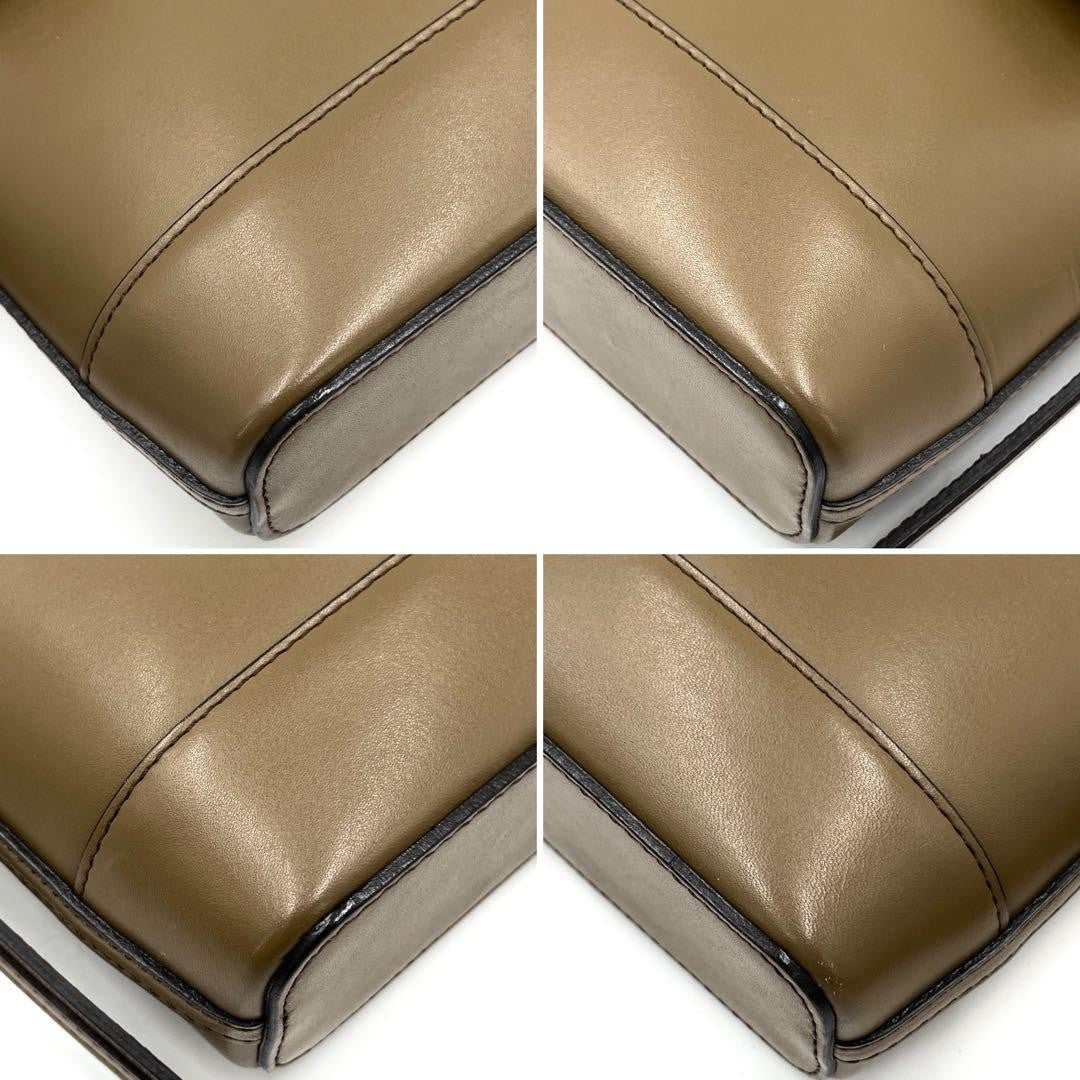 BURBERRY Shoulder Bag Purse Nova Check Leather Light Brown Authentic