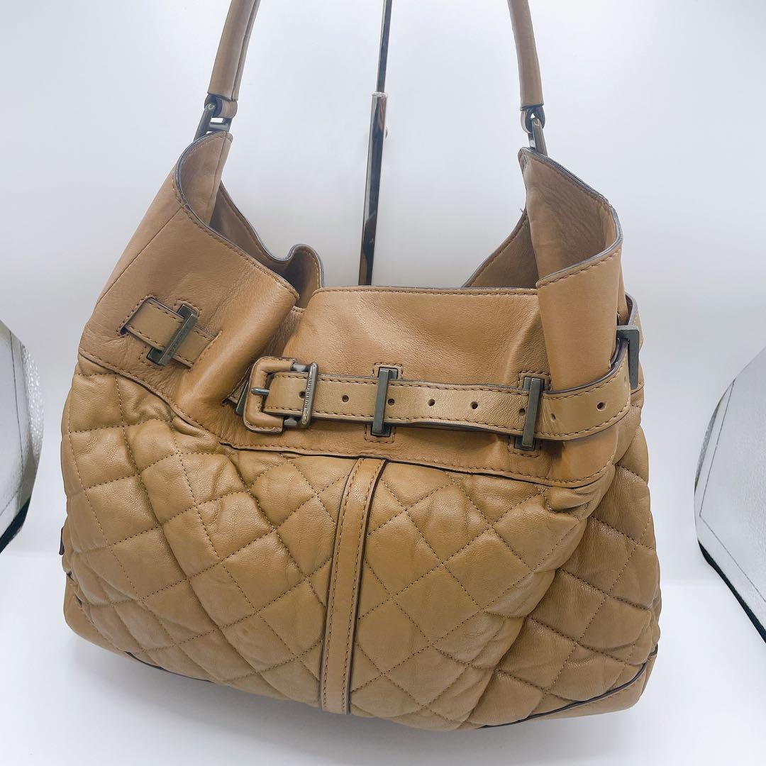 BURBERRY Hand Bag Tote Purse Nova Check Quilting Authentic