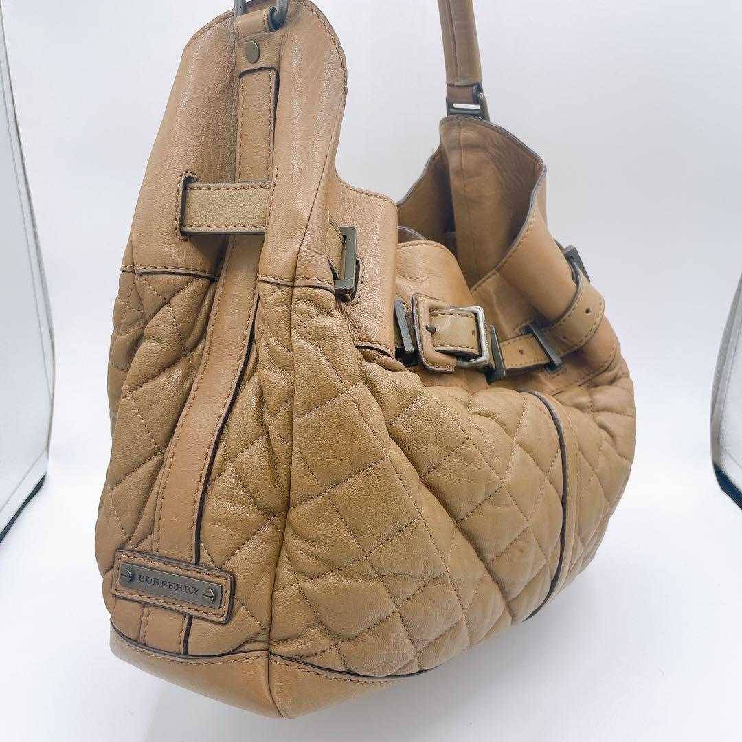 BURBERRY Hand Bag Tote Purse Nova Check Quilting Authentic