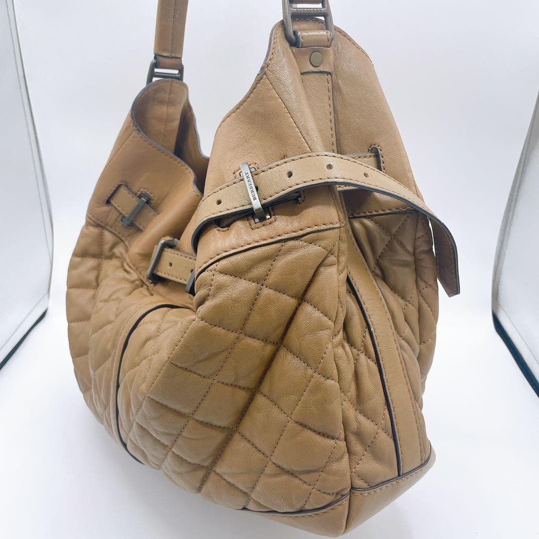 BURBERRY Hand Bag Tote Purse Nova Check Quilting Authentic