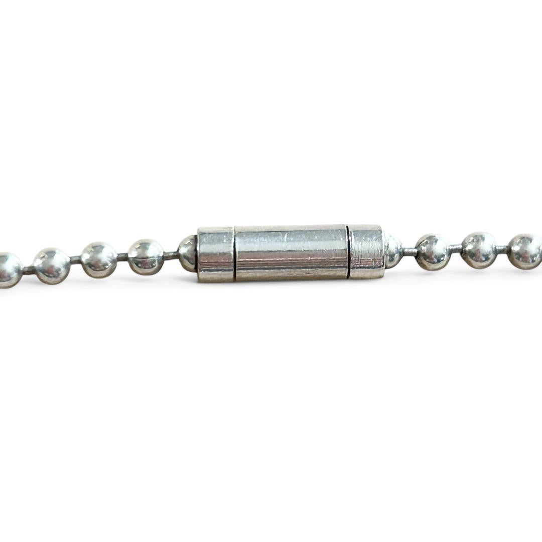 GUCCI Necklace Pendant Double Tag Plate Ball Chain Silver 925 Unisex Accessory