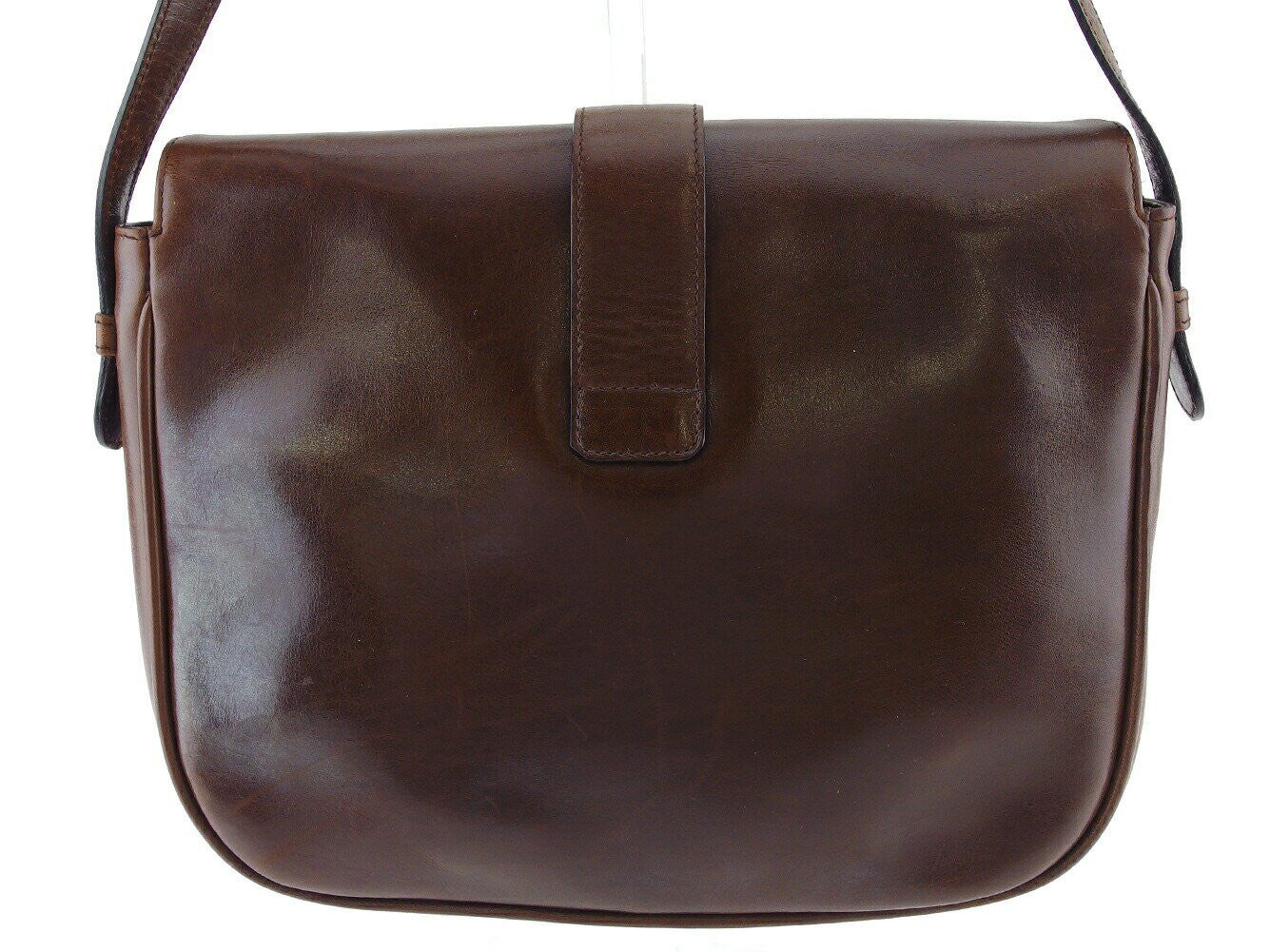 Salvatore Ferragamo Shoulder Bag Purse Logo Brown Authentic