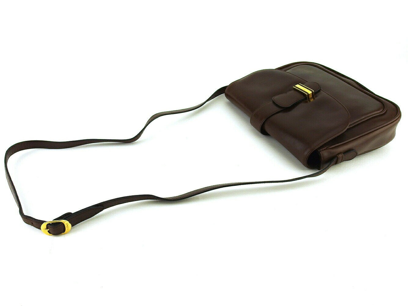 Salvatore Ferragamo Shoulder Bag Purse Logo Brown Authentic