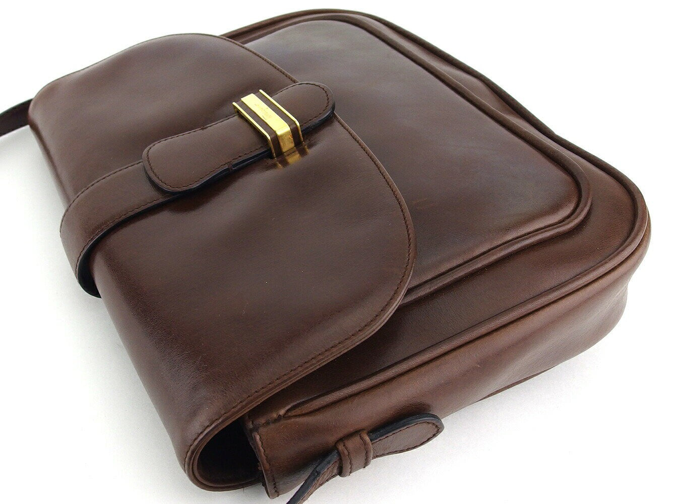 Salvatore Ferragamo Shoulder Bag Purse Logo Brown Authentic