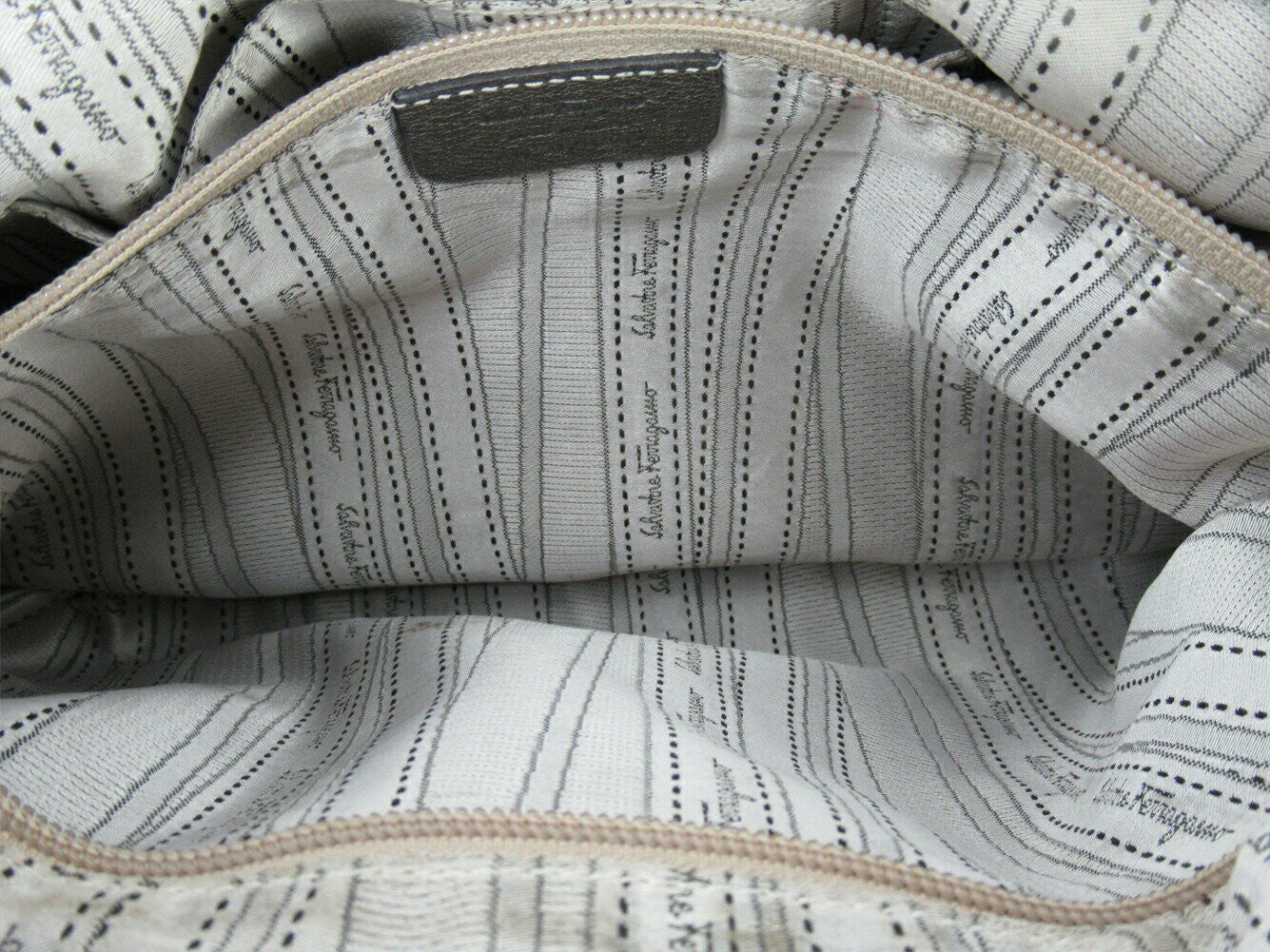 Salvatore Ferragamo Hand Bag Tote Purse Gancini Silver Authentic