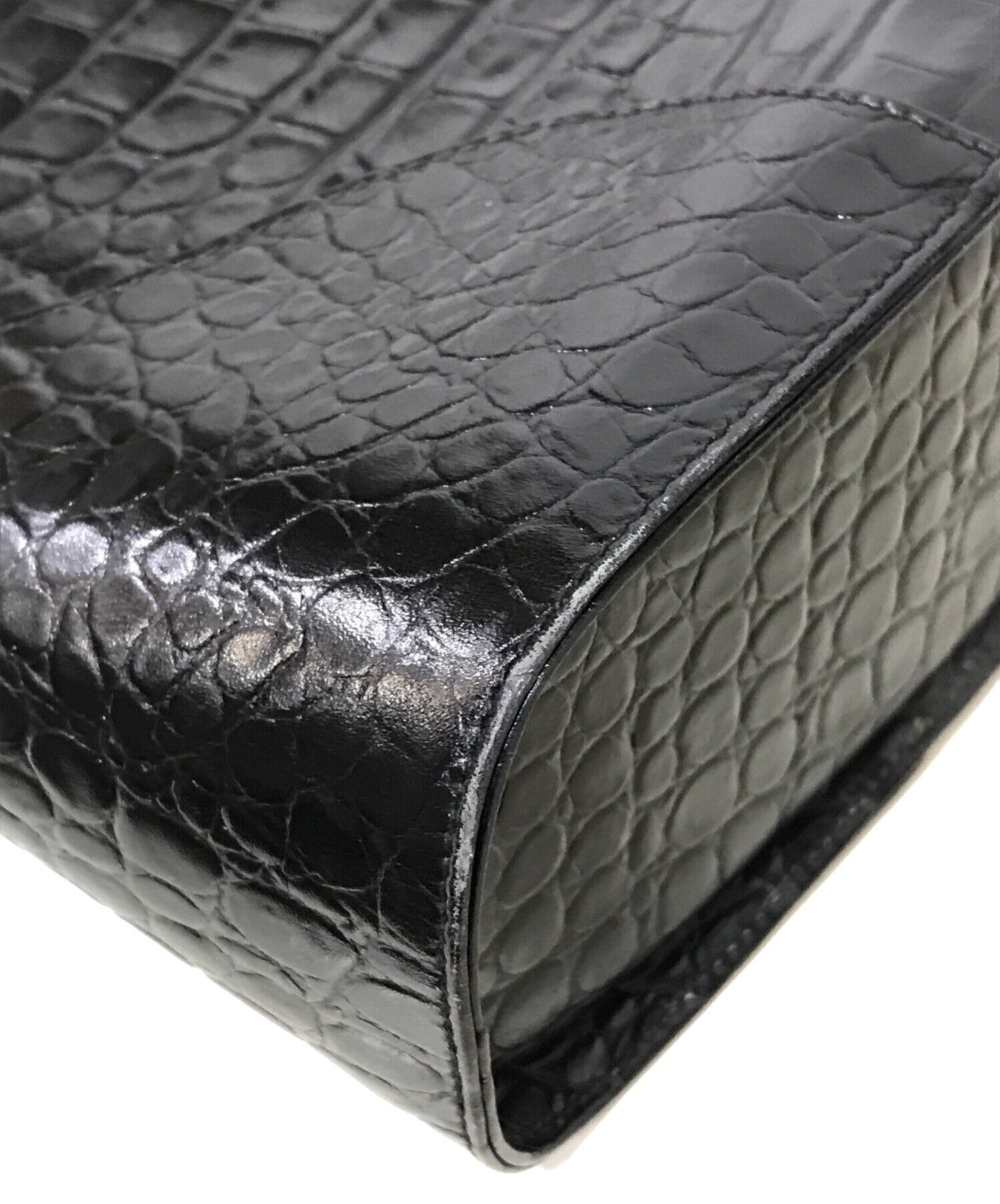 Salvatore Ferragamo Hand Bag Tote Purse Gancini Black Authentic