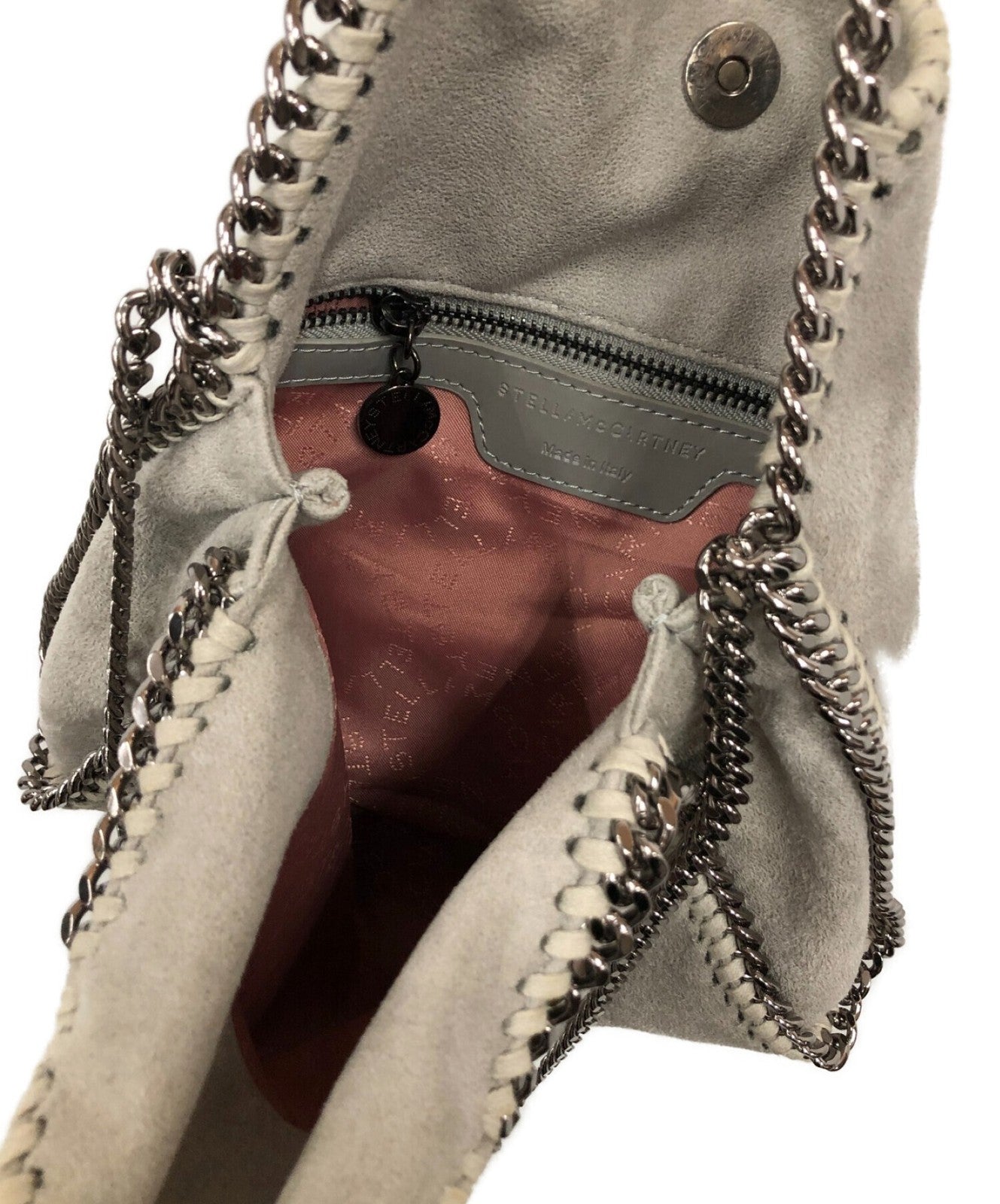 Stella McCartney Shoulder Bag Purse Falabella Light Gray Authentic