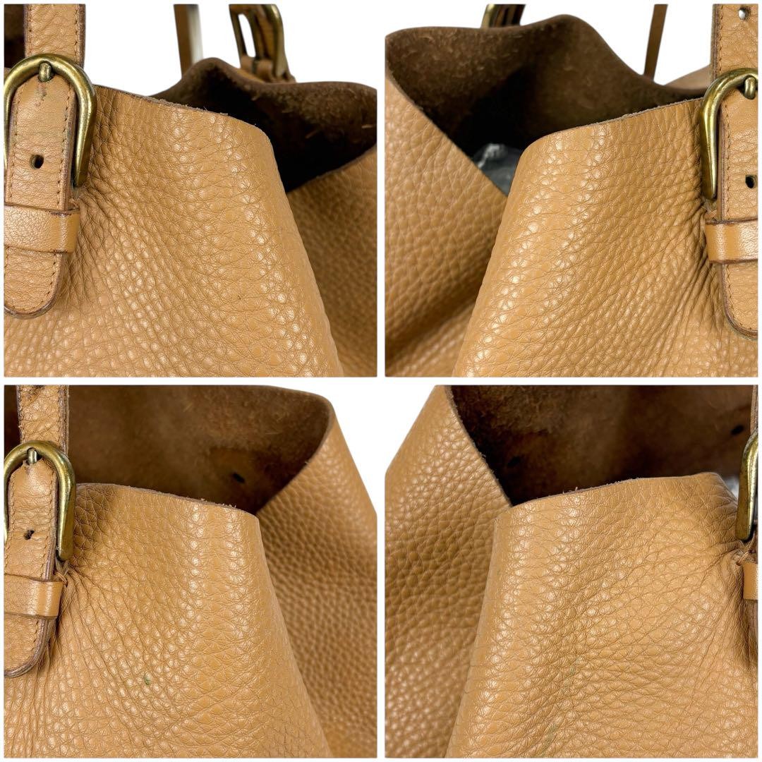 MIU MIU Hand Bag Tote Purse Leather Light Brown Camel Authentic