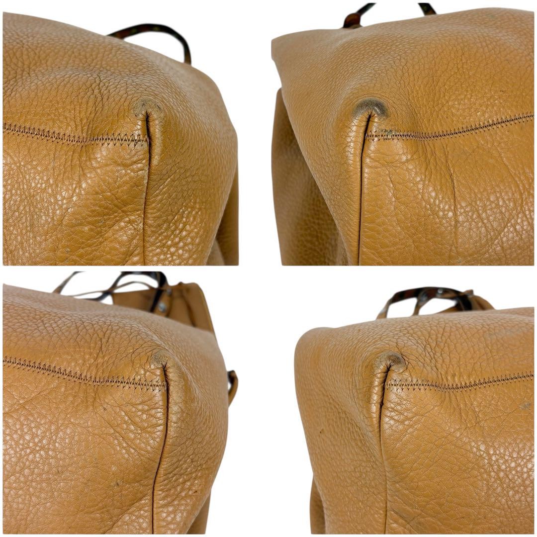 MIU MIU Hand Bag Tote Purse Leather Light Brown Camel Authentic