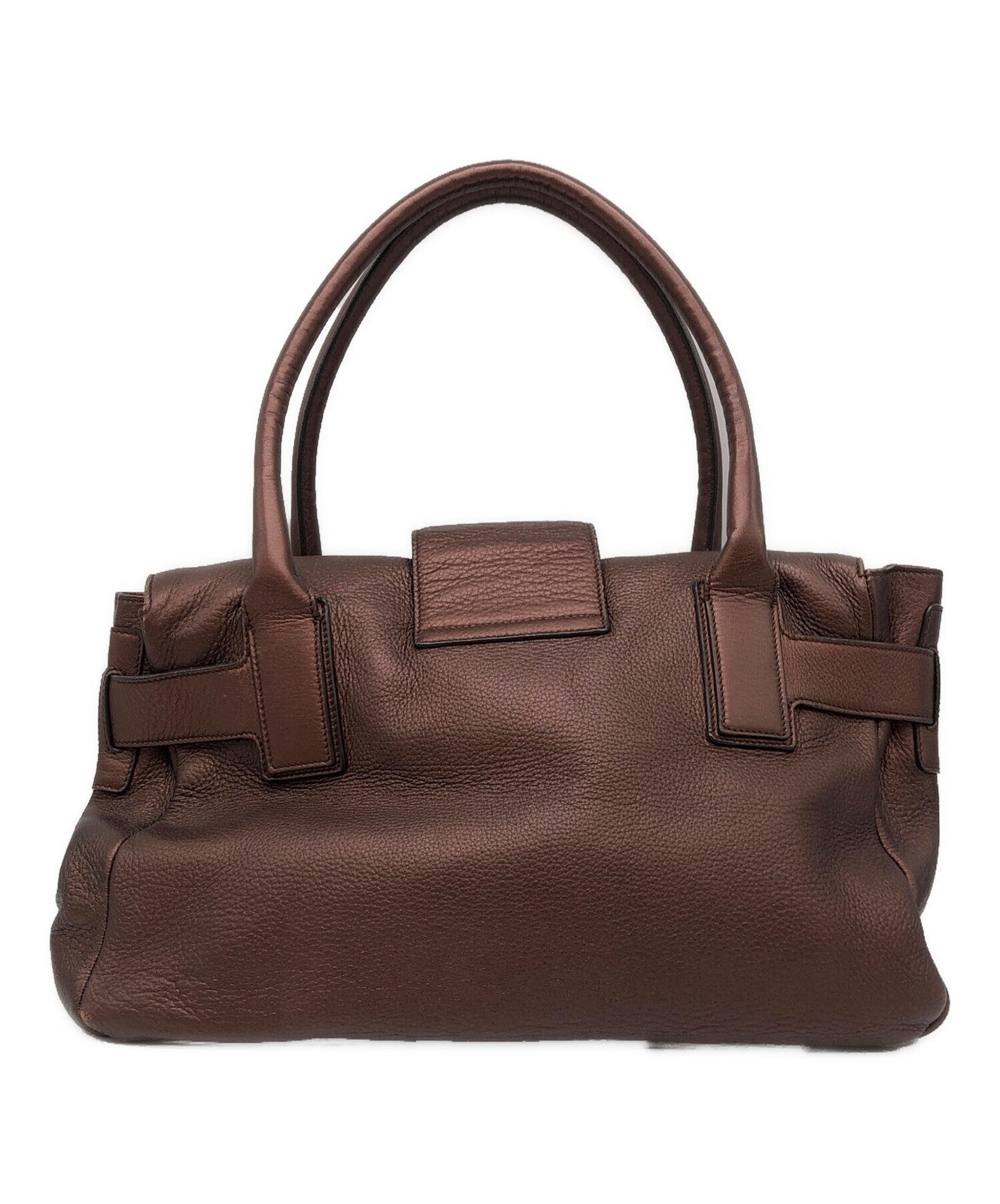Salvatore Ferragamo Hand Bag Tote Purse Brown Authentic