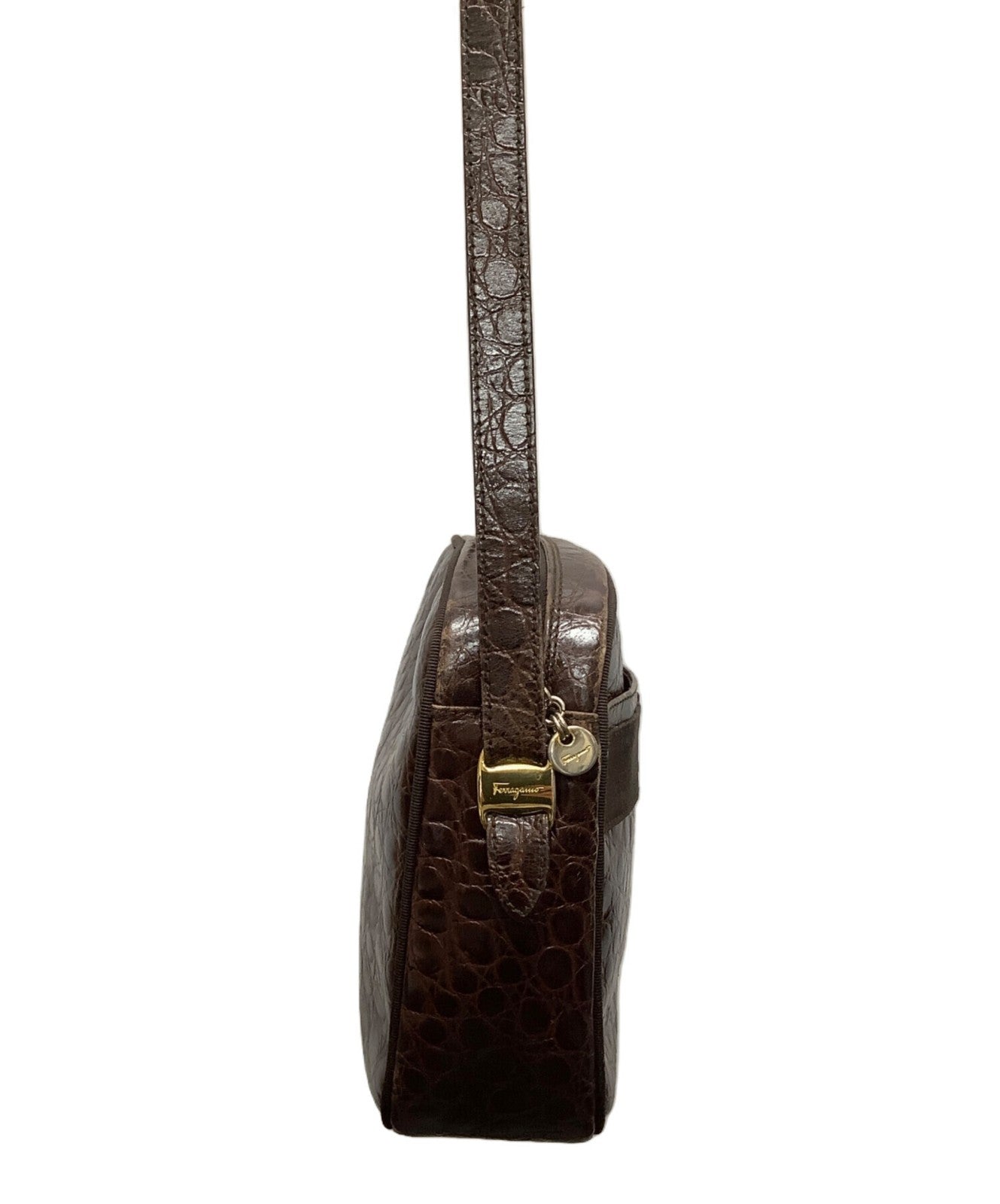 Salvatore Ferragamo Shoulder Bag Purse Brown Authentic