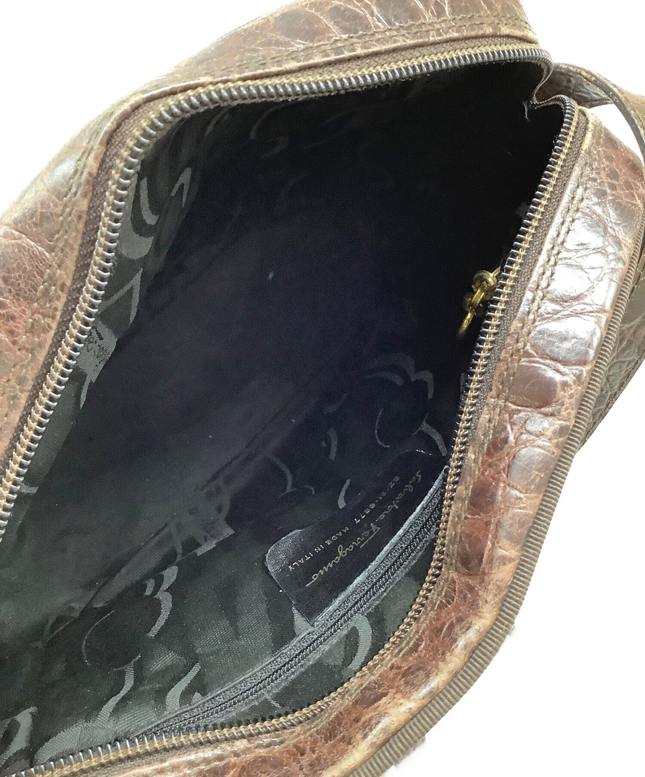 Salvatore Ferragamo Shoulder Bag Purse Brown Authentic