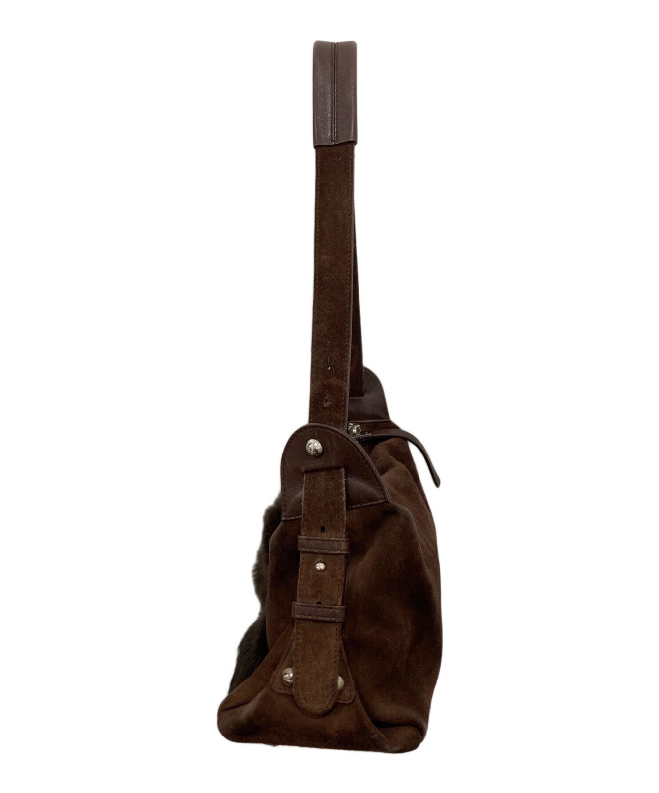 Salvatore Ferragamo Shoulder Bag Purse Gancini Authentic Brown