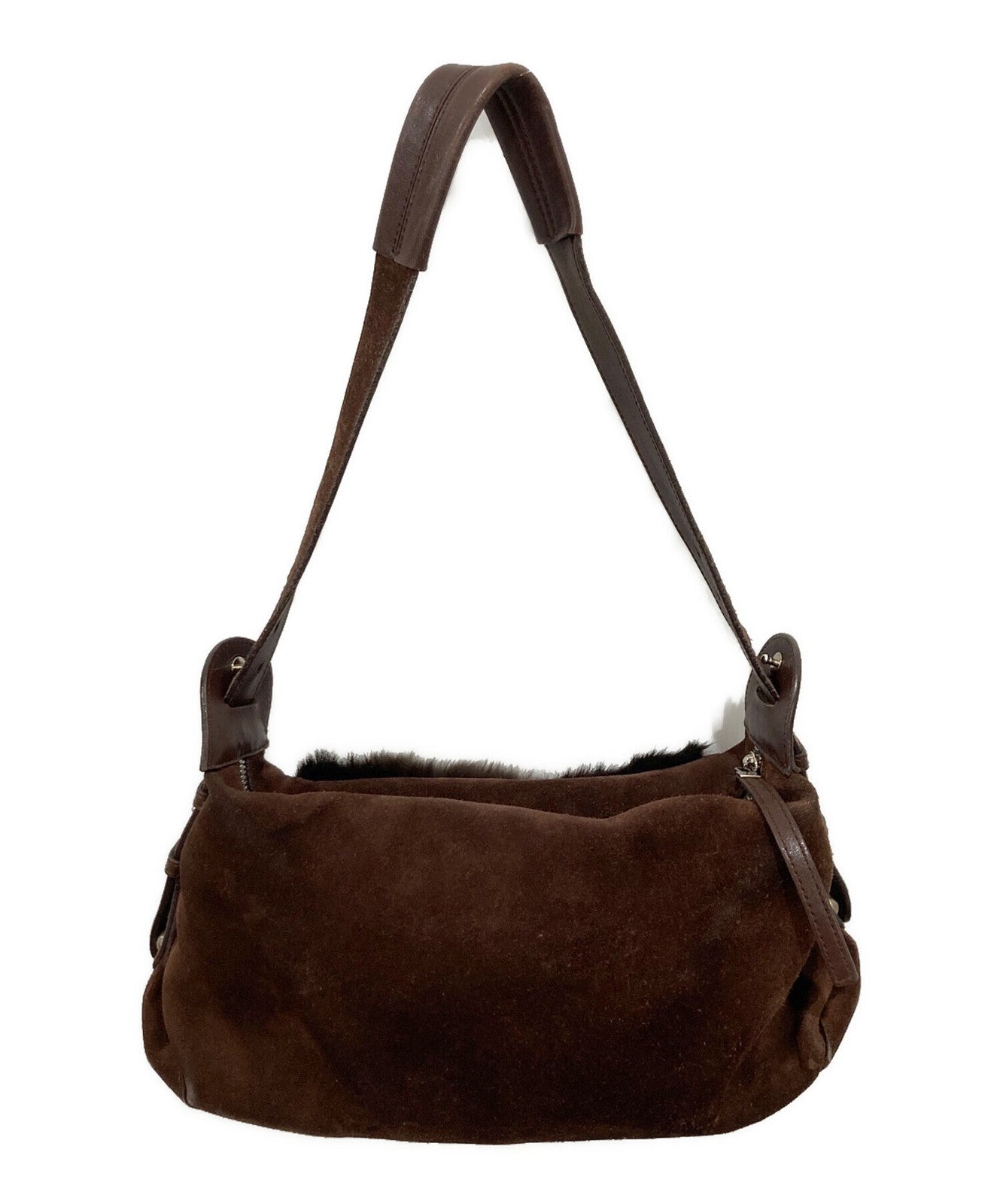 Salvatore Ferragamo Shoulder Bag Purse Gancini Authentic Brown