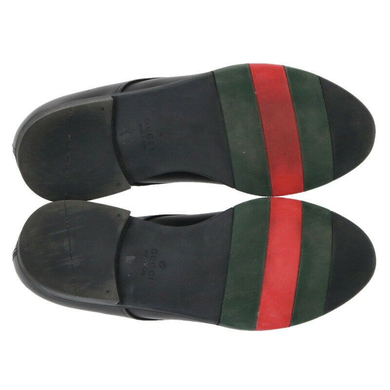 GUCCI Loafers Shoes Lace-up EU 41 US 7.5 Leather Dark Brown Authentic