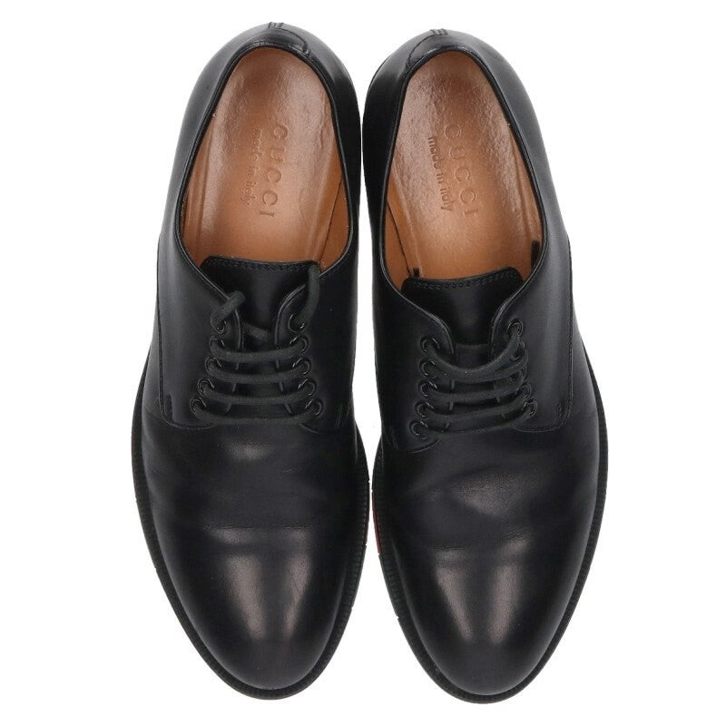 GUCCI Loafers Shoes Lace-up EU 41 US 7.5 Leather Dark Brown Authentic
