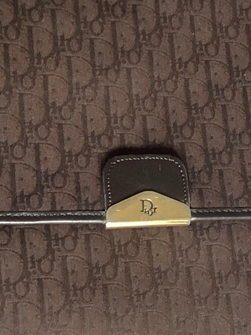 Christian Dior Shoulder Bag Purse 3way Trotter Canvas Leather Brown Authentic
