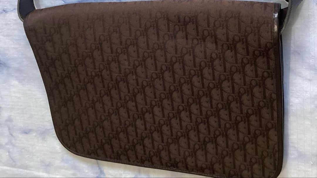 Christian Dior Shoulder Bag Purse 3way Trotter Canvas Leather Brown Authentic