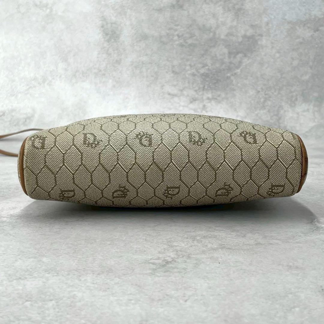 Christian Dior Shoulder Bag Purse Honeycomb PVC Leather Beige Authentic