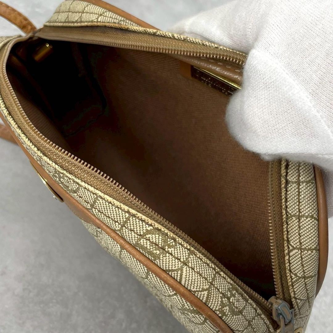 Christian Dior Shoulder Bag Purse Honeycomb PVC Leather Beige Authentic
