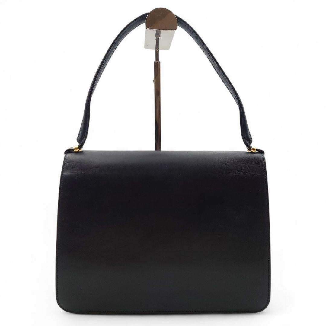 Christian Dior Hand Shoulder Bag Tote Purse Logo Leather Navy Authentic