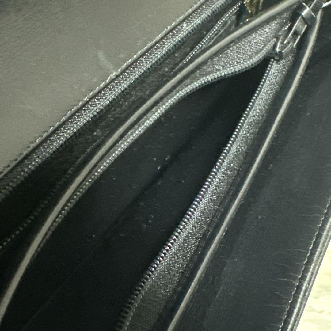 Christian Dior Shoulder Bag Purse CD Leather Black Authentic